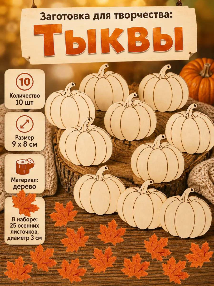 Заготовки для творчества тыквы 10 шт