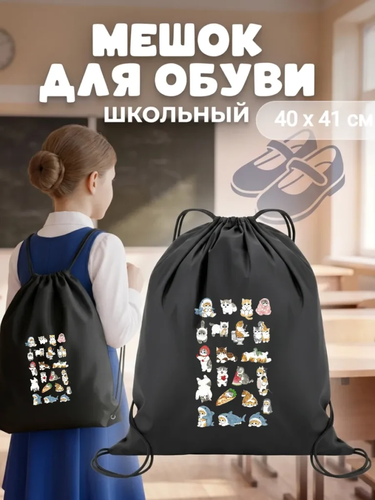 Мешок для обуви коты мемы