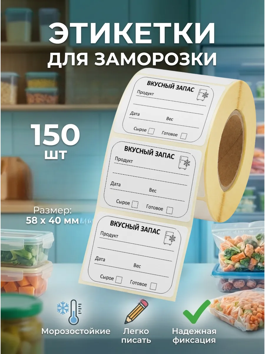 Этикетки для заморозки 1 вид 150 шт