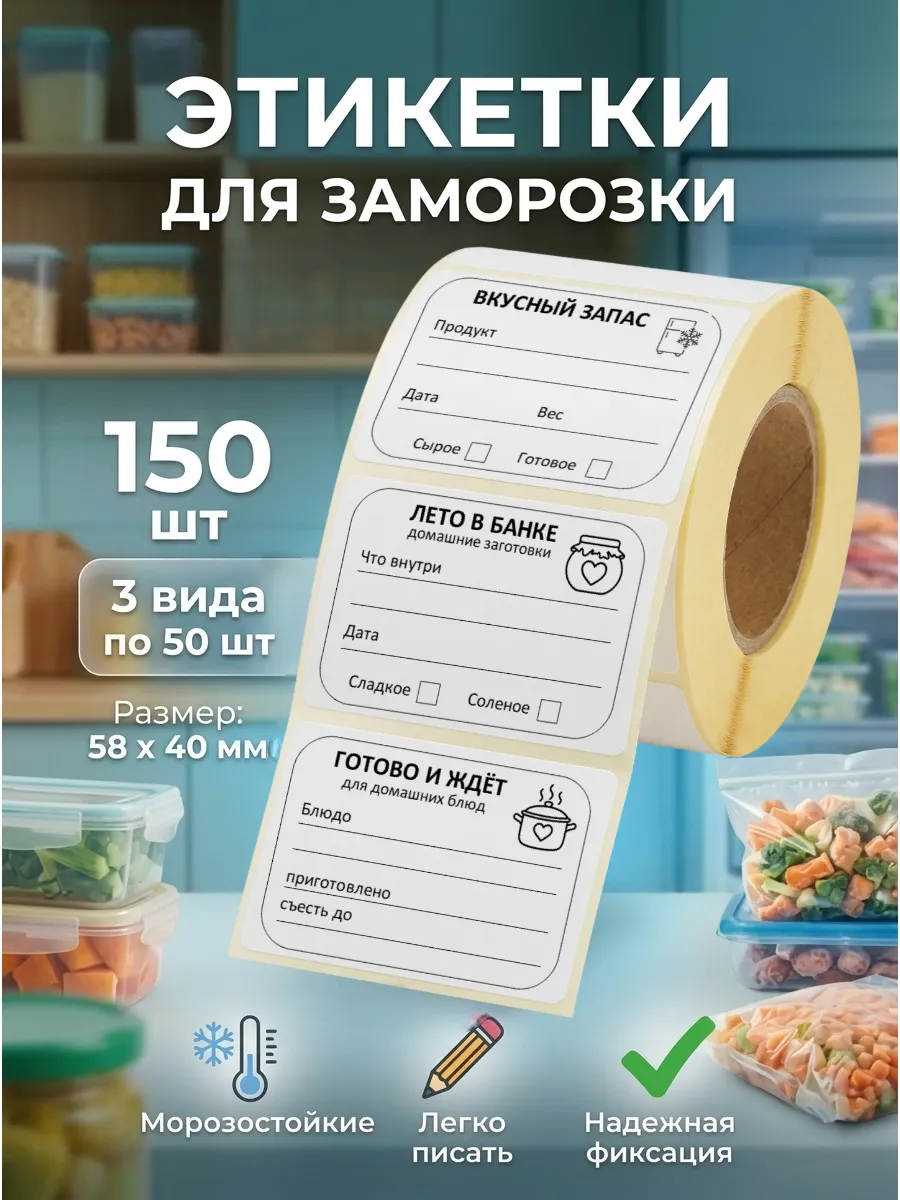 Этикетки для заморозки 1 вид 150 шт — изображение 3