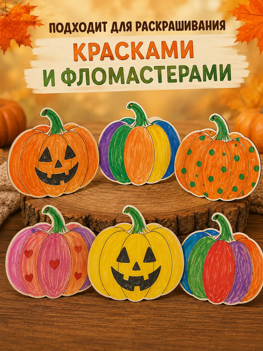 Заготовки для творчества тыквы 6 шт — изображение 2