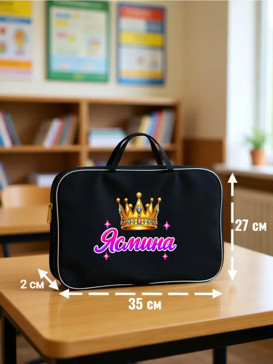 Папка сумка школьная именная Ясмина А4 — изображение 2
