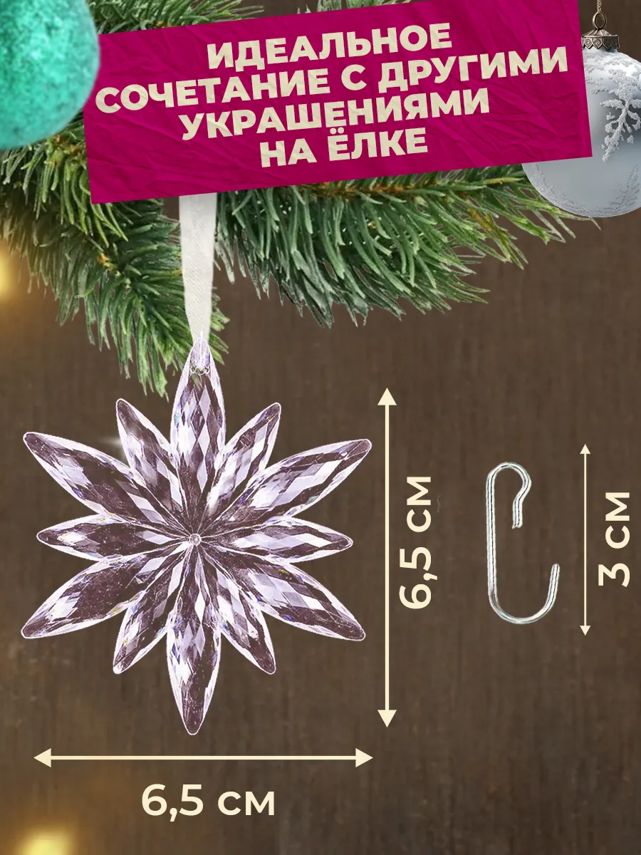 «Елочные игрушки» Снежинки на елку — изображение 3