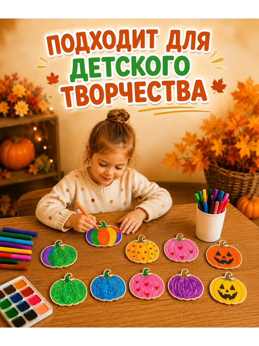 Заготовки для творчества тыквы 10 шт — изображение 3