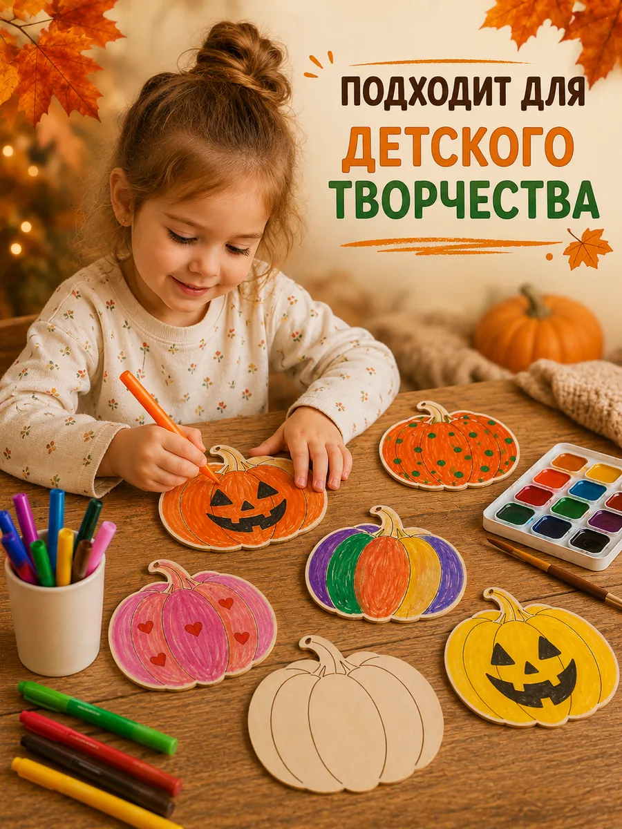 Заготовки для творчества тыквы 6 шт — изображение 3